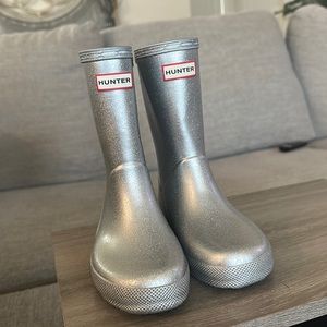 Hunter boots silver glitter